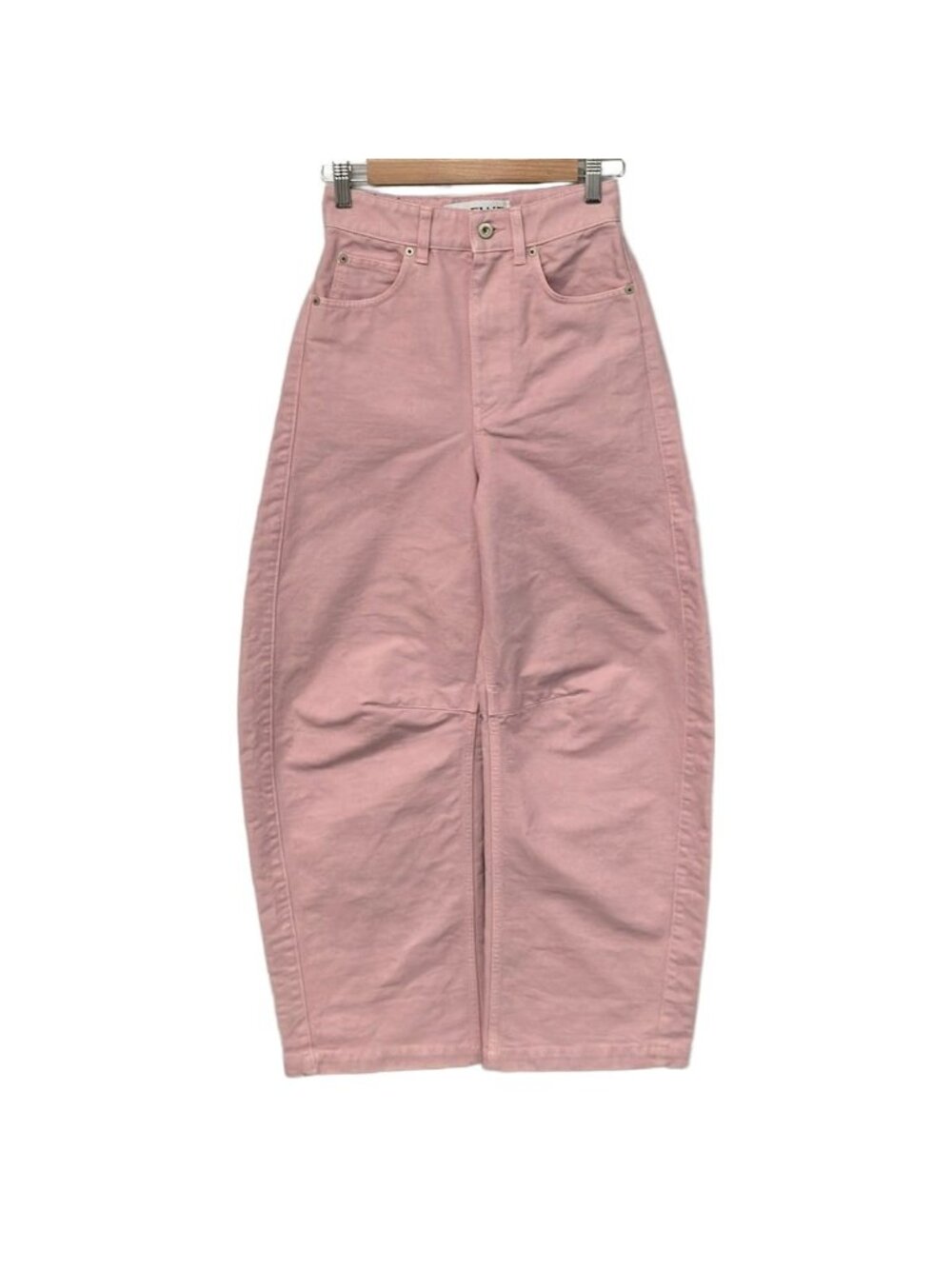 Loewe Pants XS Barrel Cotton Trousers Light Pink Full Length 32